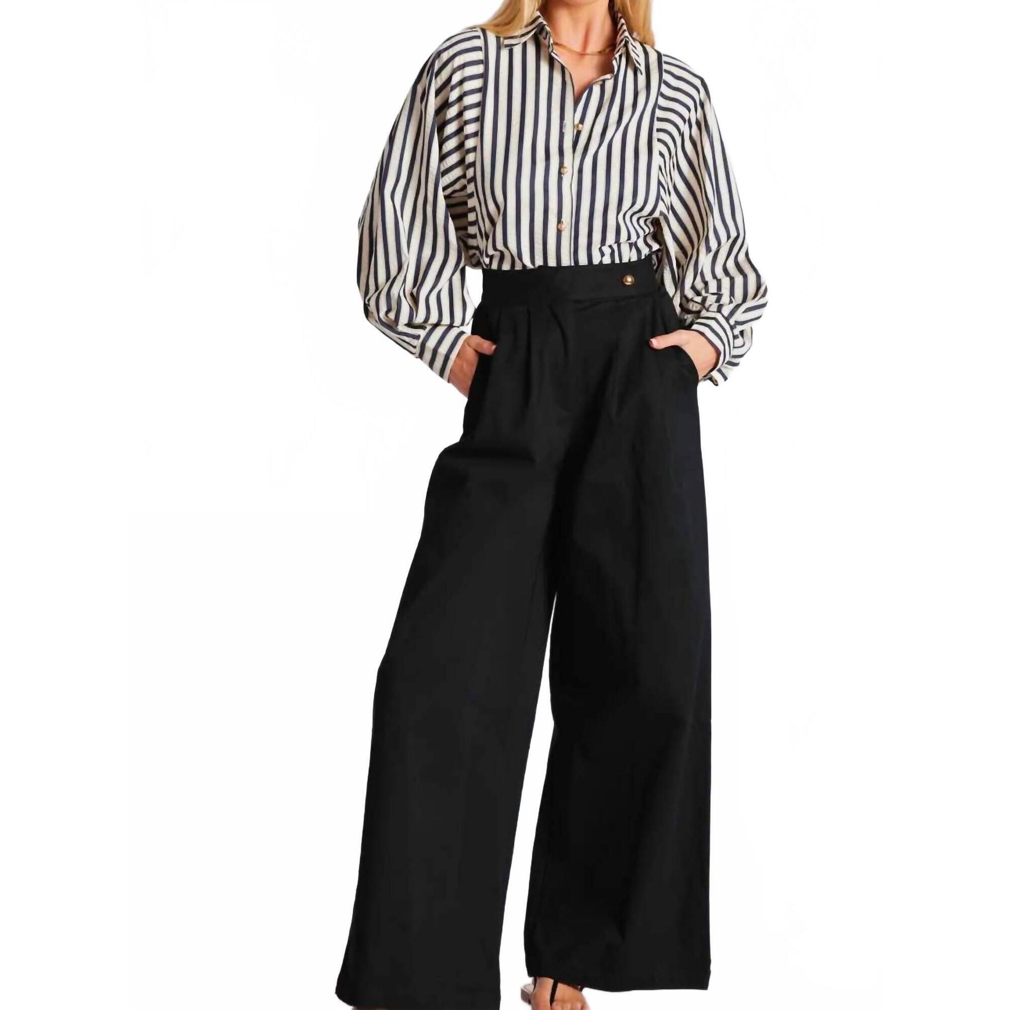 New Bishop + Young Aly Dolman Sleeve Striped Top In Navy Stripe